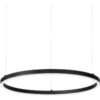 Ideal Lux ORACLE Plafonnier LED intégré Slim non dimmable rond 70cm noir, 4000K