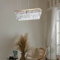 Ideal Lux Martinez - Pendentif à 8 ampoules au plafond doré
