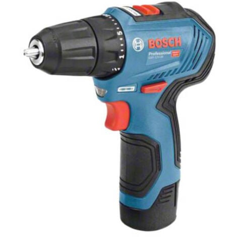 Bosch Akku-Bohrschrauber GSR 12V-30 mit 2x 2,0 Ah + Ladegerät in Tasche