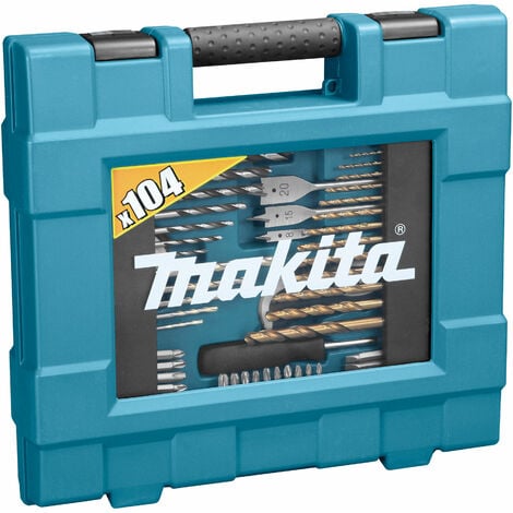 Makita Bohrer-Bit-Set 104-teilig, Metallbohrer, Holzbohrer, Steinbohrer