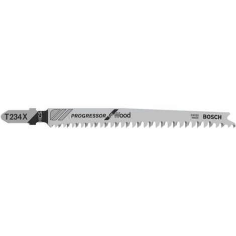 Bosch Stichsägeblatt T 234 X Progressor for Wood, 100er-Pack