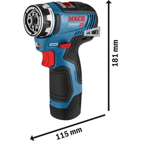 Bosch Akku-Bohrschrauber GSR 12V-35 FC 2x 3,0 Ah mit Lader & Aufsatz in L-BOXX