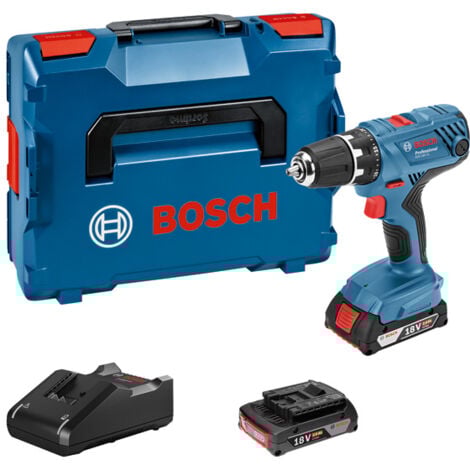 Bosch Akku-Schrauber GSR 18V-21 mit 2x 2,0 Ah Akkus + Lader GAL 18V-40 in L-Boxx
