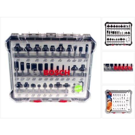 Bosch Fräser Set Mixed 30 teilig 8 mm Schaft für Oberfräsen 2607017475