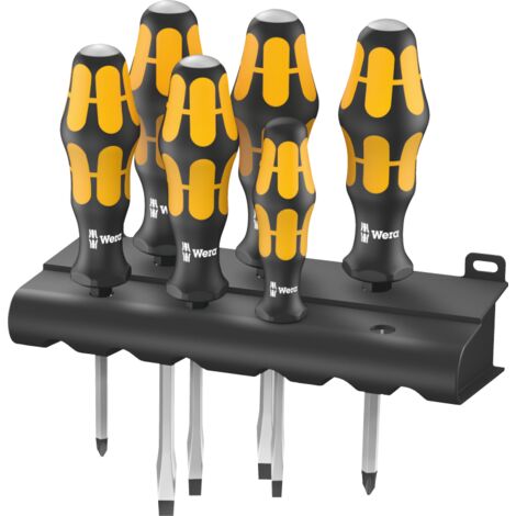 WERA Schraubendreher-Satz 932/6+Rack Schlitz/Phillips 6-teilig
