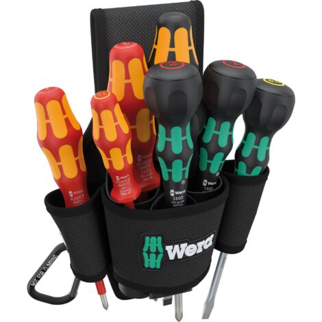 Wera 9621 Schraubendreher-Satz in Gürteltasche Set 2, 7 tlg. mit 3x Ball-Grip