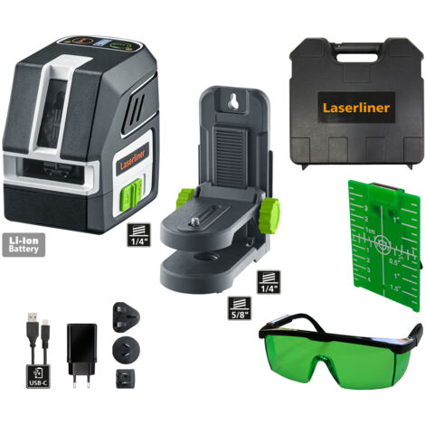 Laserliner Kreuzlinien-Laser PocketCross-Laser 2G, Grüner Laser mit Zubehör
