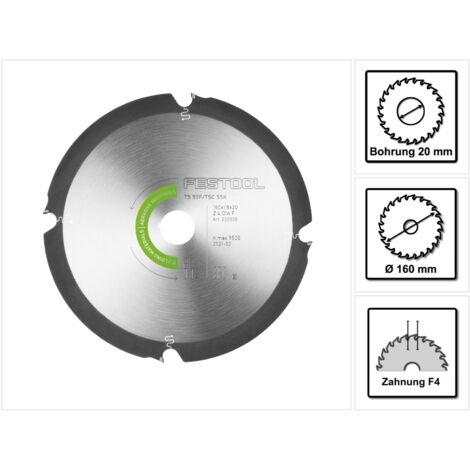 Festool Diamant-Kreissägeblatt ABRASIVE MATERIALS DIA 160 x 1,8 x 20 F4 - 205558