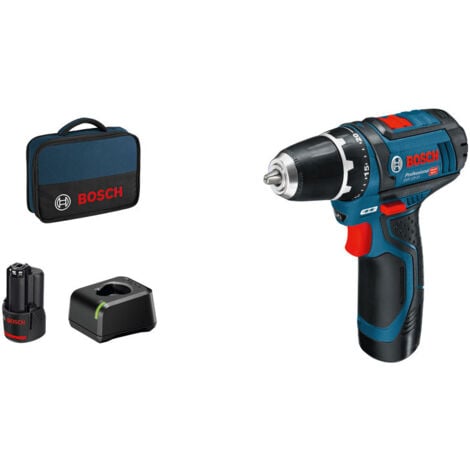 Bosch Akkuschrauber GSR 12V-15 mit 2x 2,0Ah Akkus und Lader GAL 12V-20 in Tasche