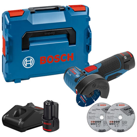 Bosch Akku-Winkelschleifer GWS 12V-76 mit 2x 3,0Ah Akkus + Lader in L-BOXX Gr. 1