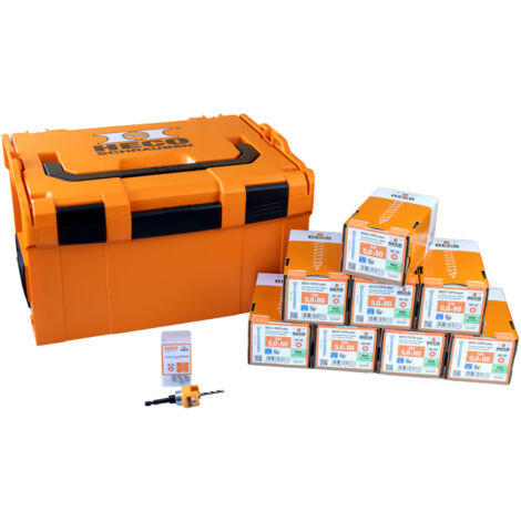 HECO Sortimentskoffer L-BOXX 238 Terrassenset Senkkopf A2,  5,0x60 mit 1.600 Schrauben