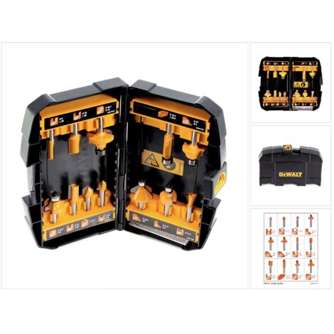 DEWALT Fräserset - 12-teilig für Oberfräsen - DT90016