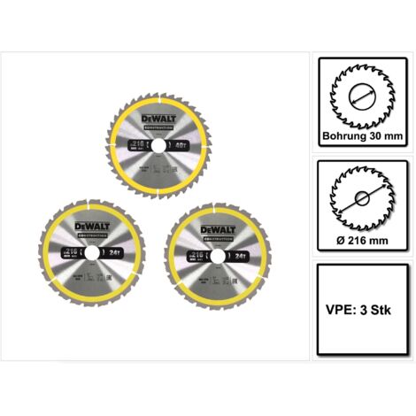 DeWalt Kreissaegeblatt-Set 3-tlg.