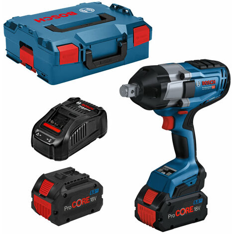 Bosch Akku-Drehschlagschrauber BITURBO GDS 18V-1050 H, incl. 2x Akku ProCORE 8 Ah, Schnellladegerät, L-BOXX