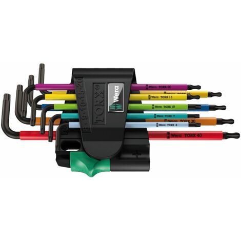 Wera 967 SPKL/9 Multicolour Innen-TORX, TORX BO Winkelschraubendreher-Set T 8, T 9, T 10, T 15, T