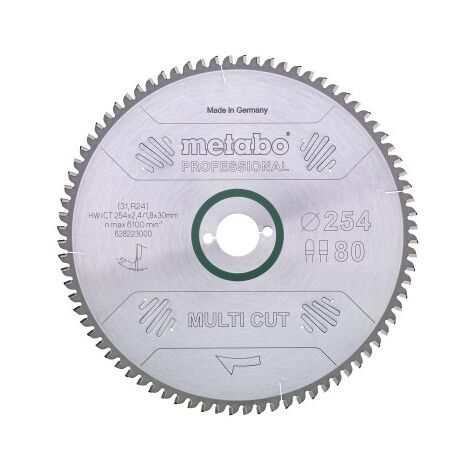 Sägeblatt Metabo multi cut professional 254x30, Z80 FZ/TZ, 5Grad neg.