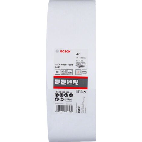Bosch Accessories  2608606080 Schleifband  Körnung (num) 40  (L x B) 533 mm x 75 mm 10 St.