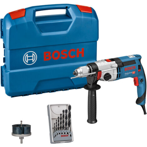 Bosch Schlagbohrmaschine GSB 24-2 mit Holzbohrer-Set und Lochsäge im L-Case