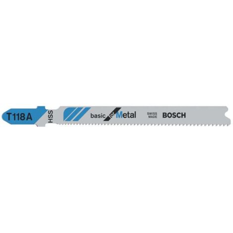 Bosch 3x Stichsägeblatt T 118 A Basic for Metal - 2608631507