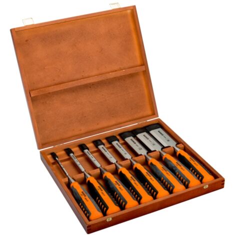 Stechbeitel-Satz, 6,10,12,16,18,25,32,36 mm, in Holzbox Bahco 424P-S8-EUR