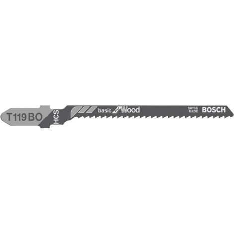Bosch 100x Stichsägeblatt T 119 BO Basic for Wood - 2608637879