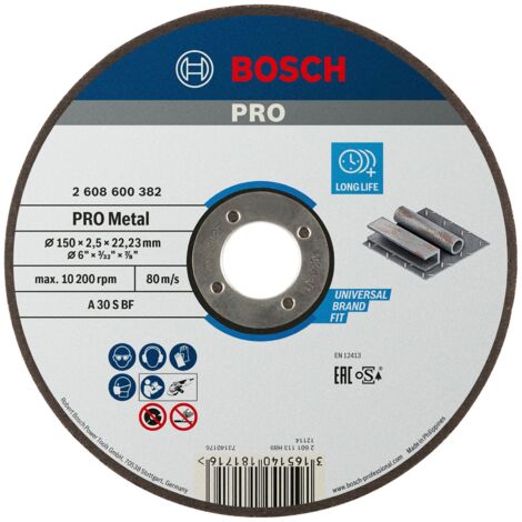 Bosch PRO Metal Trennscheibe, 150 x 2.5 x 22.23 mm, gerade, oSa