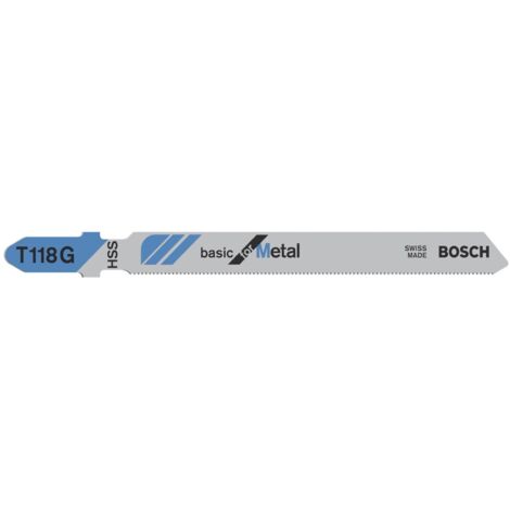 BOSCH 2608631012 Stichsägeblatt T 118 G Gesamtlänge 92 mm Zahnteilung 0,7 mm HSS