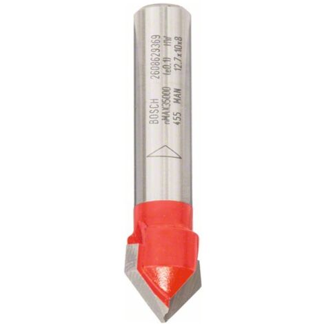 Bosch V-Nutfräser, 8 mm, D 12,7 mm, L 10 mm, G 44,5 mm, 90° (1/9)