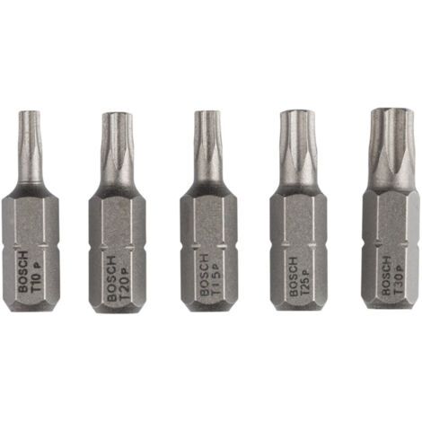 Bosch 5tlg. Schrauberbit-Set Extra-Hart (Torx®) T 10 T 15 T 20 T 25 T 30 25 mm (1/5)