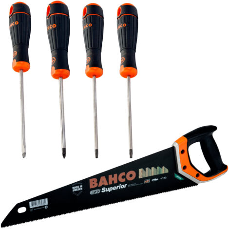 Bahco Fuchsschwanz ERGO Superior Blattlänge 475 mm + Schraubendrehersatz 4-tlg.