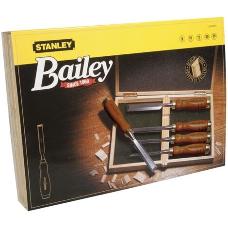 Geschenkset mit 5 Holzschnitten - Holzgriff lackiert - Chromstahlklinge - STANLEY, 2-16-217
