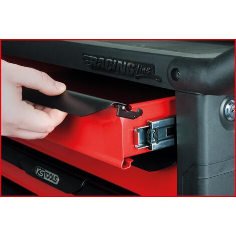KS Tools Werkstattwagen RACINGline SCHWARZ/ROT mit 7 Schubladen und 215 Premium-Werkzeugen
