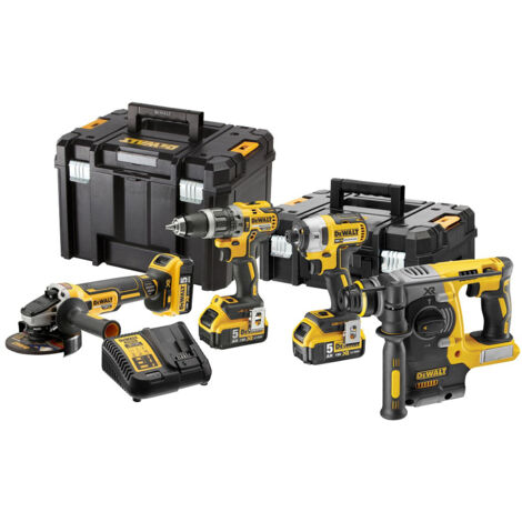 DeWALT Akku-Kombopack DCK422P3T, 18 Volt DCD796 + DCH273 + DCF887 + DCG405 + 3x 5,0 Ah