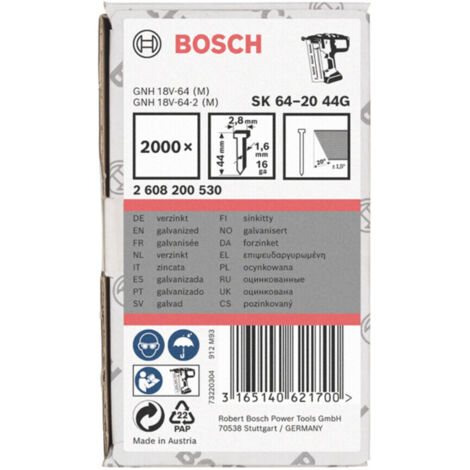 Bosch Senkkopf-Stift SK64 20G, 44 mm verzinkt - 2608200530