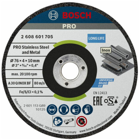 Schruppscheibe Expert for Inox A 30 Q INOX BF D.76mm Bohrungs-D.10mm 2Stk. BOSCH