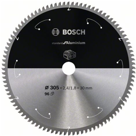 Bosch Kreissägeblätter für Akkusägen Standard for Aluminium, Maschinentyp: Akku-Kapp- und -Gehrungssägen, Ausführung: 305x2,4/1,8x30 Z96, 2608837782