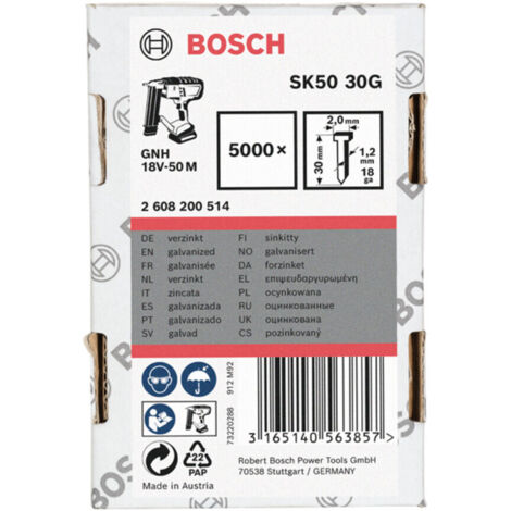 Bosch Senkkopf-Stift SK50 30G, 1,2 mm, 30 mm, verzinkt - 2608200514