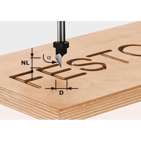 Festool Schriftenfräser HW S8 D11/60° – für Hartholz – sauberer Schnitt ohne Splitter – 491003 (1/3)