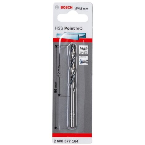Bosch HSS PointTeQ Metallbohrer DIN338, Ausführung: 4,8mm, 1er VE, 2608577164