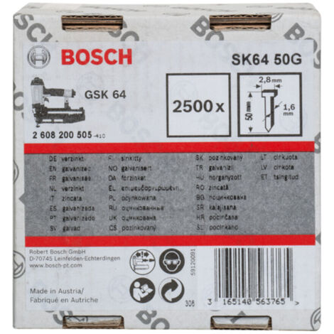 Bosch Senkkopf-Stift SK64 50G, 1,6 mm, 50 mm, verzinkt - 2608200505