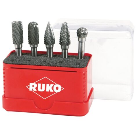 Ruko Hartmetall-Frässtifte-Satz HM in Mini-Box Verzahnung ZYA-ST/WRC/SPG/RBF/KUD (1/5)