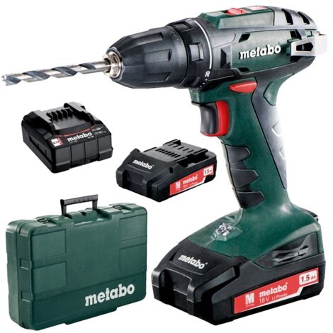 Metabo Akku-Bohrschrauber BS 18, 2x 1,5 Ah und Ladegerät im Koffer