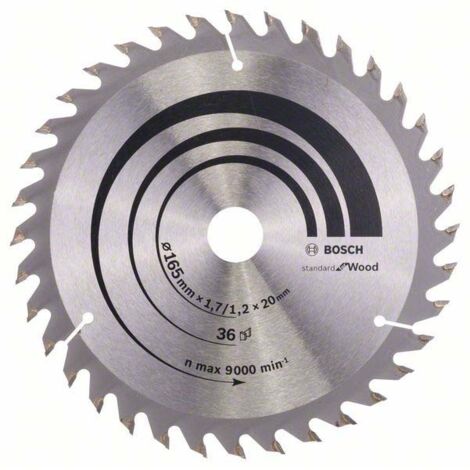 Bosch PRO Wood Kreissägeblatt 165 x 1,7 x 20 mm - 2608642602