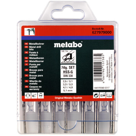 Metabo HSS-G-Bohrerkassette, 7-tlg. (1/3)