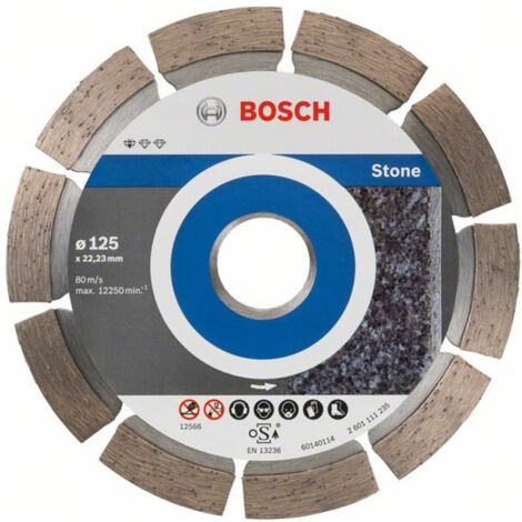 Bosch Diamanttrennscheibe Standard for Stone, 125 x 22,23 x 1,6 x 10 mm, 10er-Pack