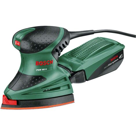 Bosch Multischleifer PSM 160 A (160 Watt, 3 Schleifblätter, Schleiffläche: 104 cm²)