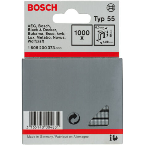 Bosch Tackerklammern Typ 55 19x6 mm passend zu Elektrotacker Inhalt 1000 Stück
