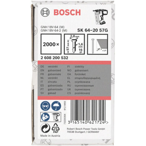 Bosch Senkkopf-Stift SK64 20G, 57 mm verzinkt - 2608200532
