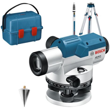 Bosch Optisches Nivelliergerät GOL 20 G mit Baustativ BT160 Messstab GR 500 - 0601068403