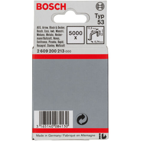 Bosch Feindrahtklammer Typ 53, 11,4 x 0,74 x 14 mm, 5000er-Pack